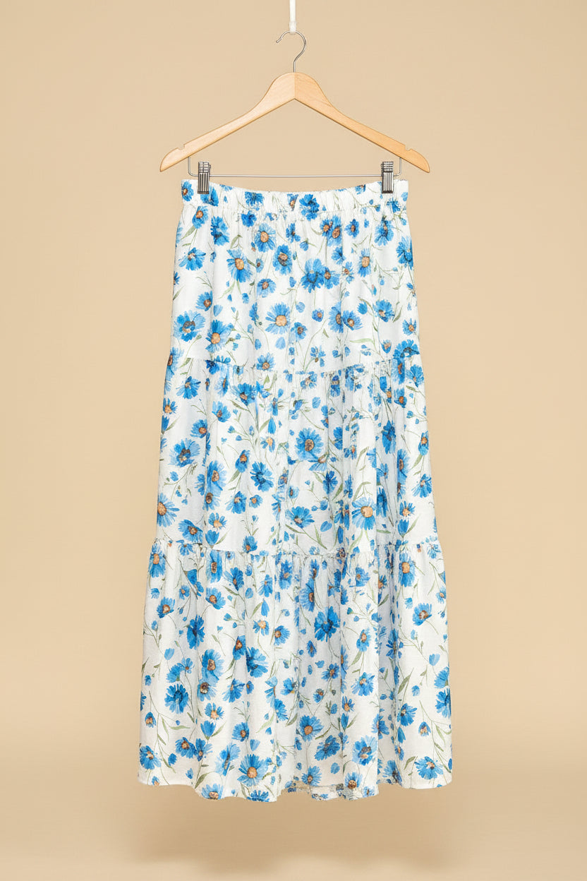 Bethany Blossom Skirt-Blue