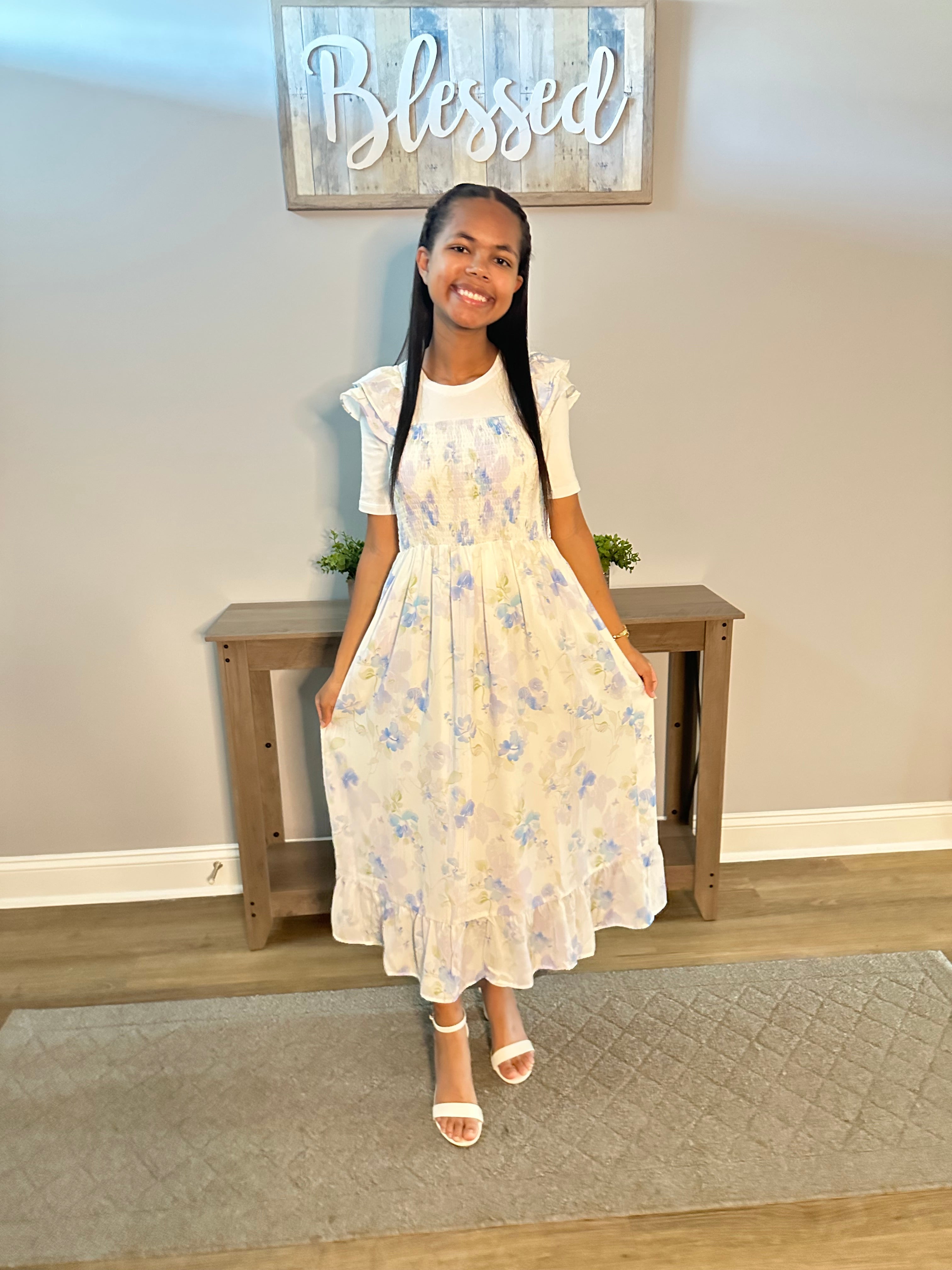 Lily Grace Blue Floral Dress