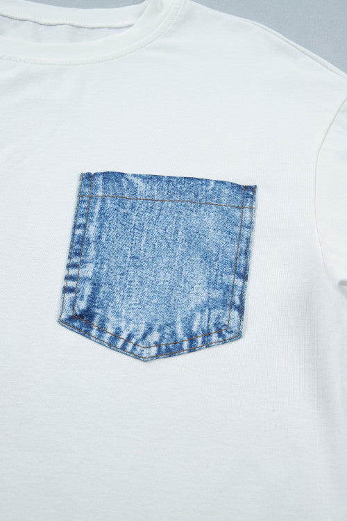 Basic Tee with Printed Pocket