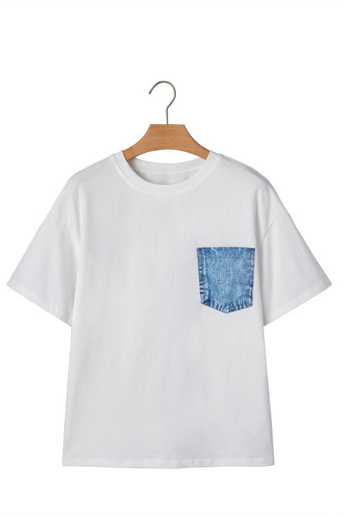 Basic Tee with Printed Pocket