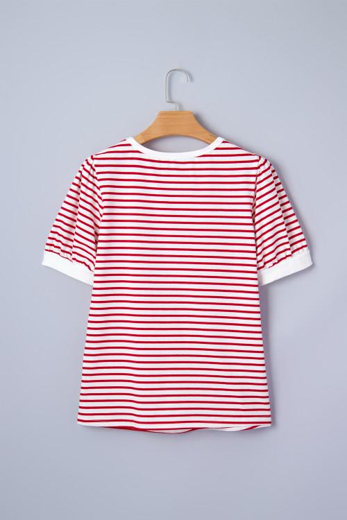 Ruby Stripe Puff Sleeve Top